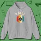 Retro Vibes Hoodie, in Sport Grey color, billiards shirt, front view