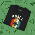Retro Vibes T-Shirt, in Black color, billiards shirt, folded view