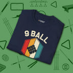 Retro Vibes T-Shirt, in Navy color, billiards shirt, folded view