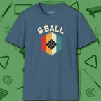 Retro Vibes T-Shirt, in Indigo Blue color, billiards shirt, front view