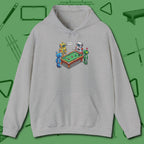 Robots Playing Hoodie, front view, in Sport Grey what the real shooters wear