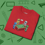 Robots Playing T-Shirt, folded view, in Red for shooters who dress like they play: sharp