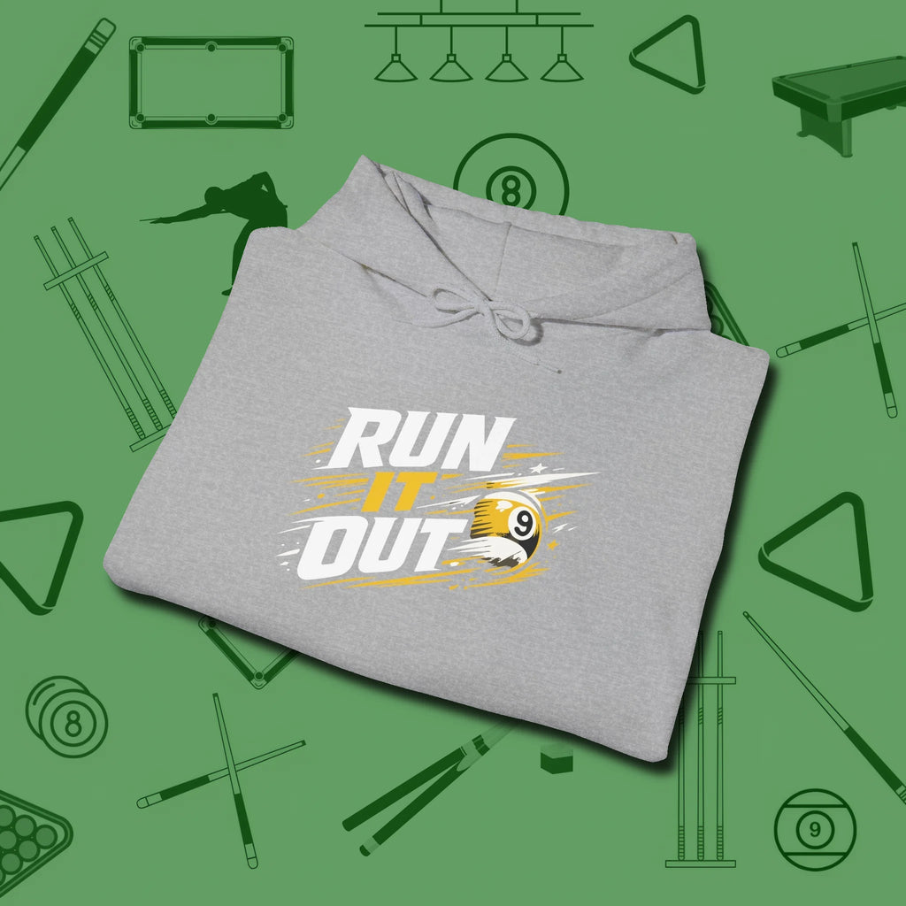 Run It Out 9-Ball Hoodie, folded view, in Sport Grey make every shot — and outfit — count