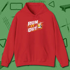 Run It Out 9-Ball Hoodie, front view, in Red style that banks as hard as you do