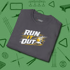Run It Out 9-Ball T-Shirt, folded view, in Charcoal built for bold breaks and quiet confidence
