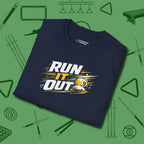 Run It Out 9-Ball T-Shirt, folded view, in Navy styled to dominate from rack to run-out