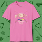 Run Out Mindset/Slop Shot Skills T-Shirt, front view, in Azalea it’s not a hobby — it’s a lifestyle