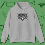 Run the Rack Eight Ball Hoodie, front view, in Sport Grey smart apparel for strategic players