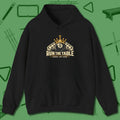 Run the Table Hoodie, front view, in Black your go-to shirt for league night victories