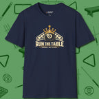 Run the Table T-Shirt, front view, in Navy an extension of your pool persona