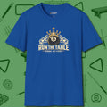 Run the Table T-Shirt, front view, in Royal a clean fit for the dirtiest safeties