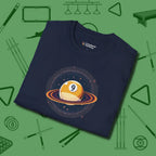 Nine Ball Saturn T-Shirt, folded view, in Navy table-tested, street-approved style