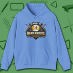 School of Hard Knocks Hoodie, in Carolina Blue color, billiards hoodie, front view