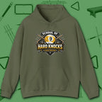 School of Hard Knocks Hoodie, in Military Green color, billiards hoodie, front view
