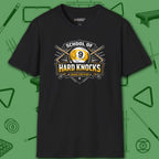 School of Hard Knocks T-Shirt, in Black color, billiards shirt, front view