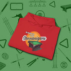 Shenanigans Style Pool Hoodie, in Red color, billiards hoodie, folded view