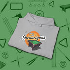 Shenanigans Style Pool Hoodie, in Sport Grey color, billiards hoodie, folded view