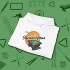 Shenanigans Style Pool Hoodie, in White color, billiards hoodie, folded view