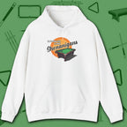 Shenanigans Style Pool Hoodie, in White color, billiards hoodie, front view