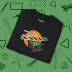 Shenanigans Style Pool T-Shirt, in Black color, billiards shirt, folded view