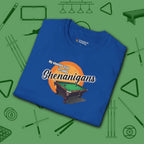 Shenanigans Style Pool T-Shirt, in Royal color, billiards shirt, folded view