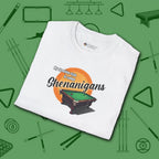 Shenanigans Style Pool T-Shirt, in White color, billiards shirt, folded view