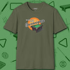 Shenanigans Style Pool T-Shirt, in Military Green color, billiards shirt, front view