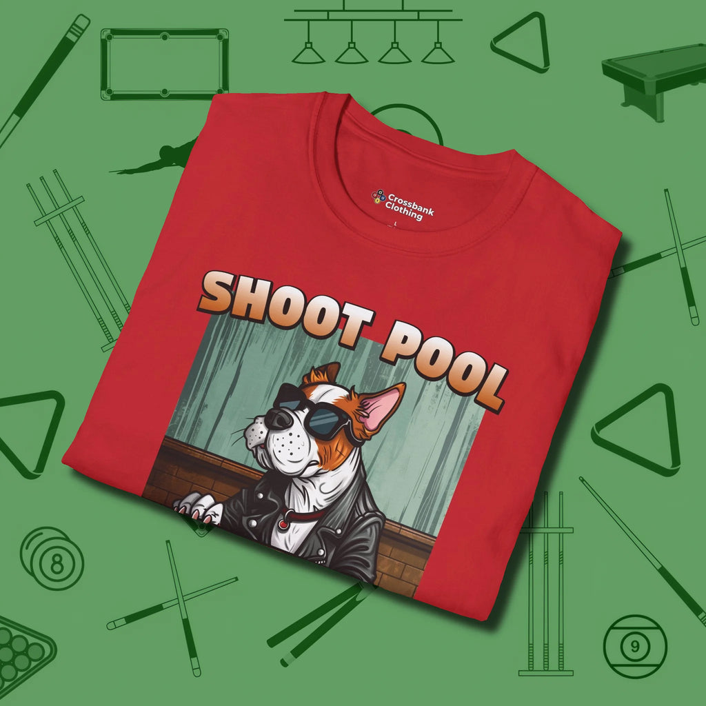 Shoot Get Bitches T-Shirt, folded view, in Red dress for the shot you want to take