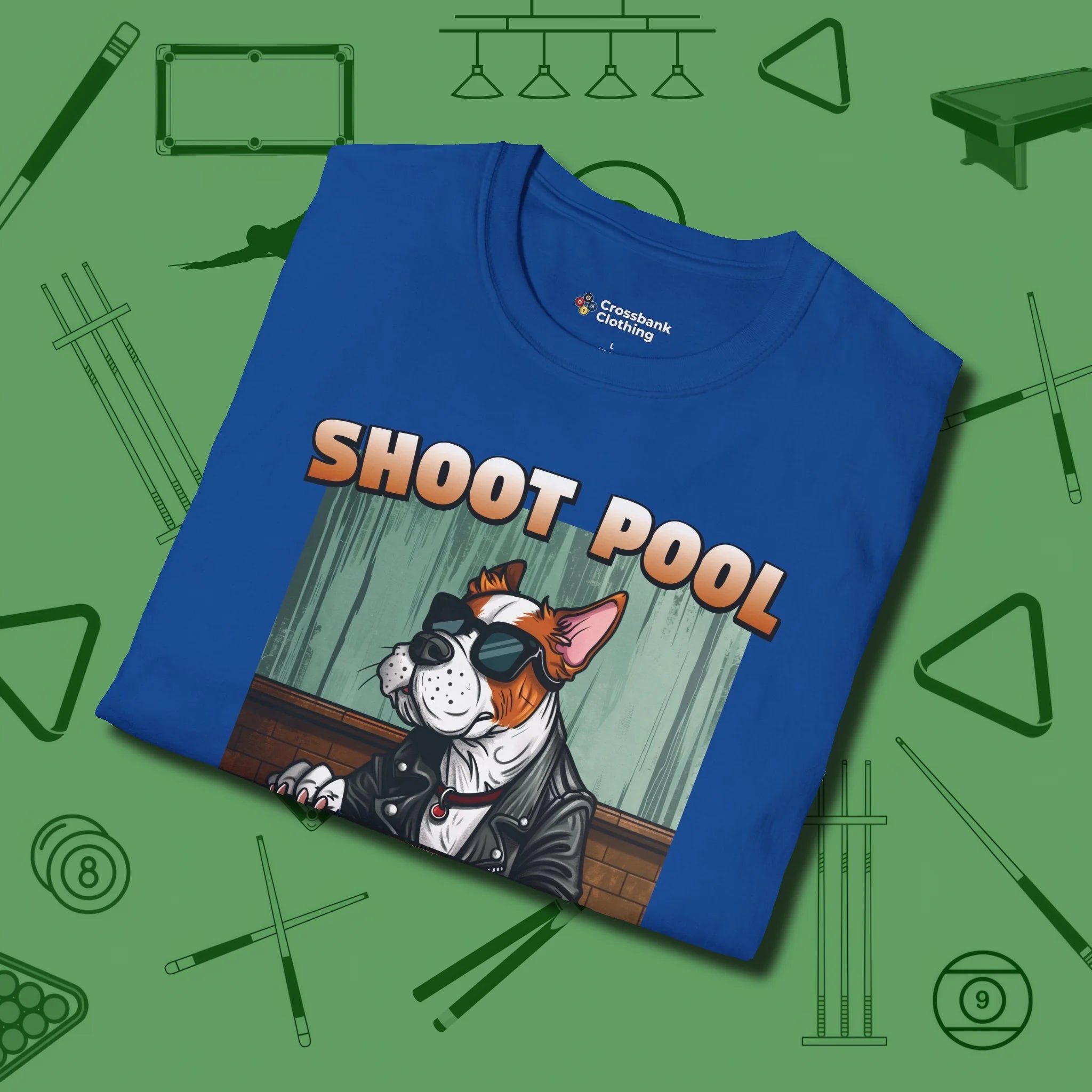 Shoot Get Bitches T-Shirt, folded view, in Royal smart enough for the felt and the street