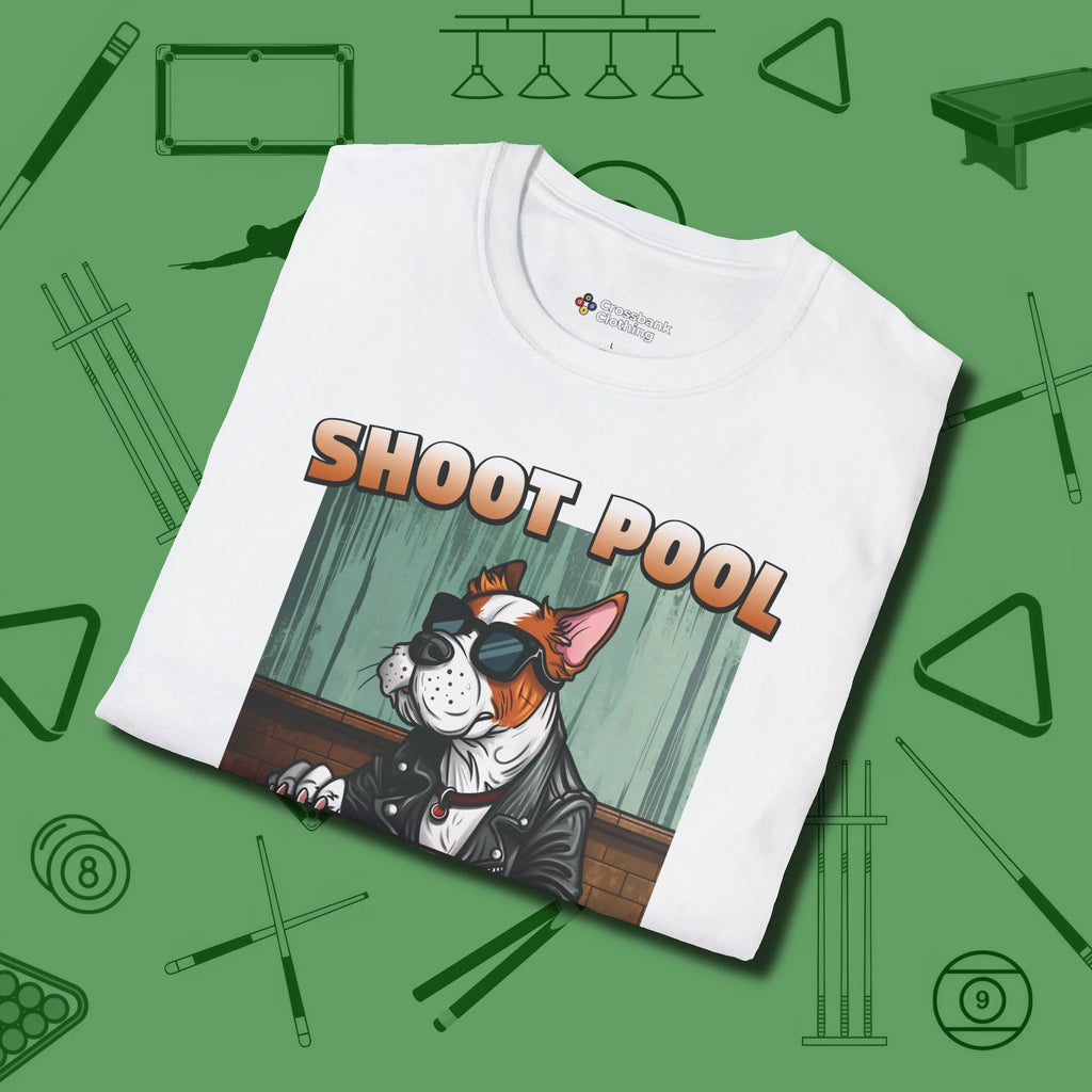 Shoot Get Bitches T-Shirt, folded view, in White smart enough for the felt and the street