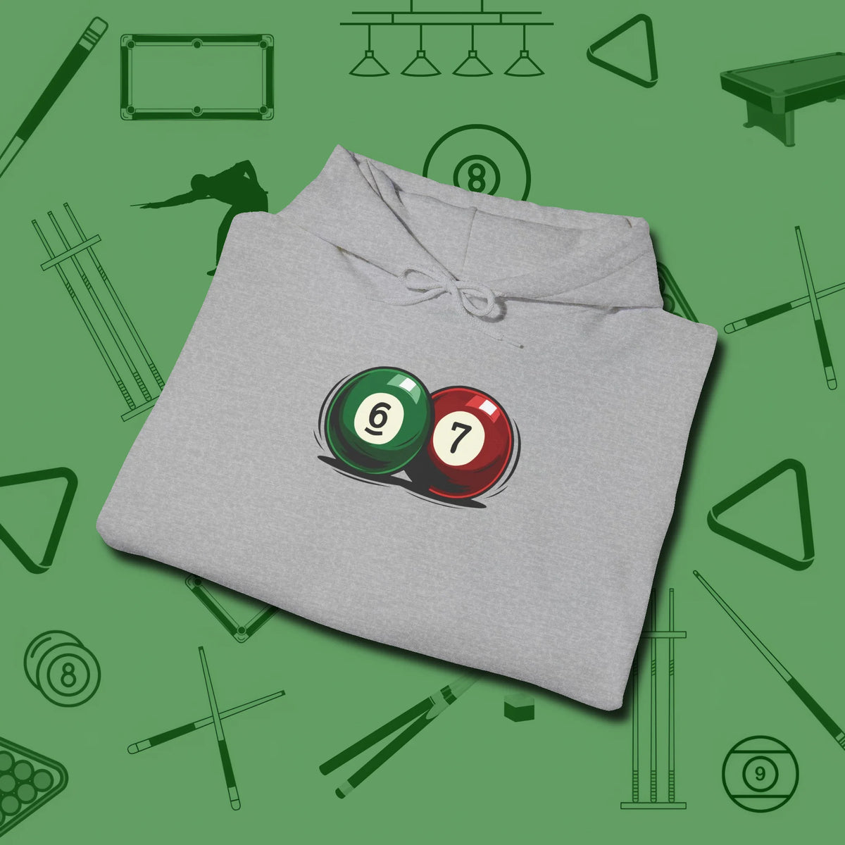 Six Seven Hoodie, folded view, in Sport Grey what the real shooters wear