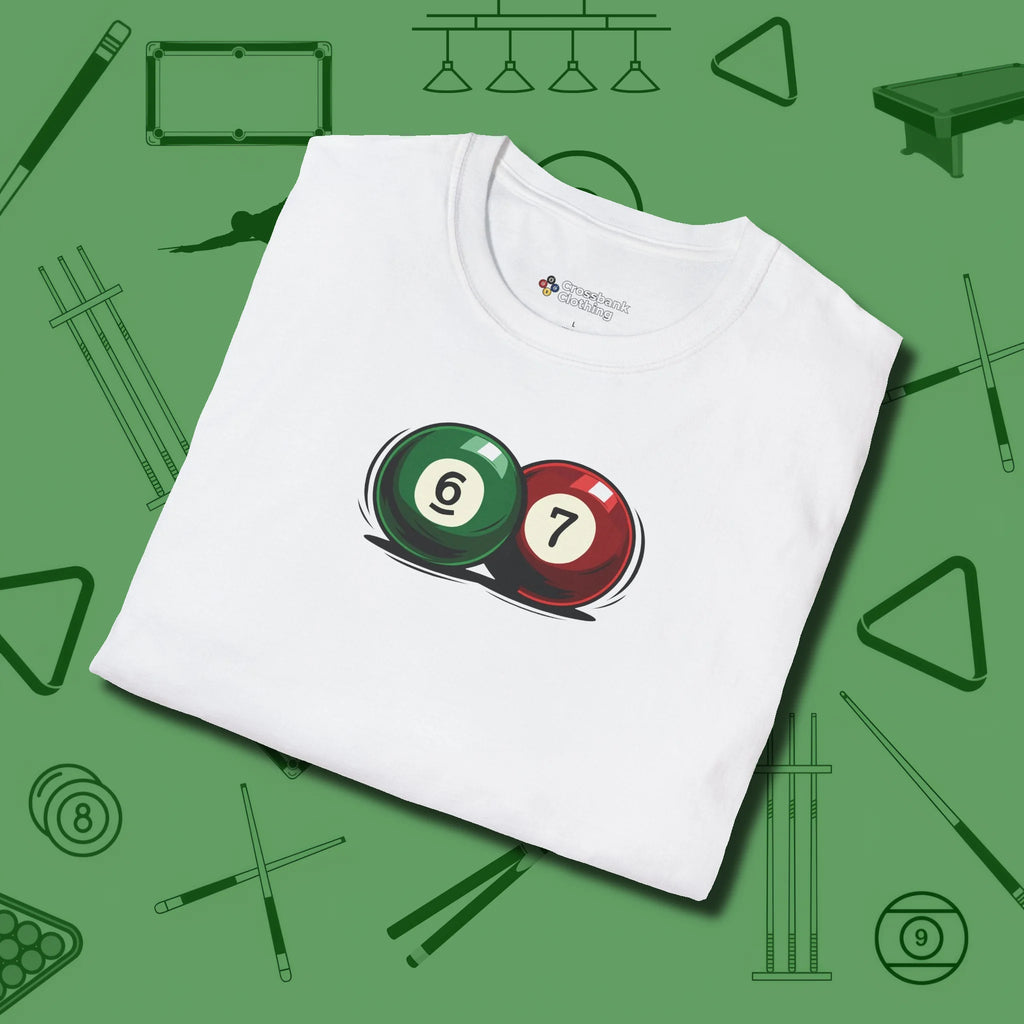 Six Seven T-Shirt, folded view, in White make every shot — and outfit — count