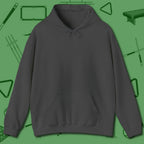 Skull & Chains Nine Ball Hoodie, front view, in Dark Heather