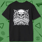 Skull & Chains Nine Ball T-Shirt, back view, in Black