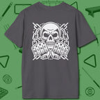 Skull & Chains Nine Ball T-Shirt, back view, in Charcoal