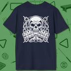 Skull & Chains Nine Ball T-Shirt, back view, in Navy
