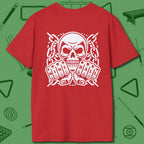 Skull & Chains Nine Ball T-Shirt, back view, in Red