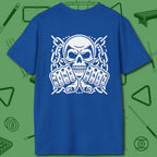 Skull & Chains Nine Ball T-Shirt, back view, in Royal blue