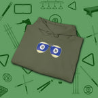 Smooth Shades Hoodie, in Military Green color, billiards shirt, folded view