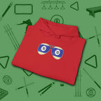 Smooth Shades Hoodie, in Red color, billiards shirt, folded view