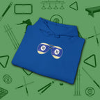 Smooth Shades Hoodie, in Royal color, billiards shirt, folded view