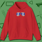 Smooth Shades Hoodie, in Red color, billiards shirt, front view