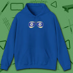 Smooth Shades Hoodie, in Royal color, billiards shirt, front view
