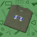 Smooth Shades T-Shirt, in Military Green color, billiards shirt, folded view