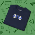 Smooth Shades T-Shirt, in Navy color, billiards shirt, folded view