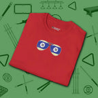 Smooth Shades T-Shirt, in Red color, billiards shirt, folded view