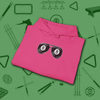 Smooth Shades Hoodie, in Heliconia color, billiards shirt, folded view