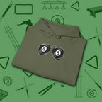 Smooth Shades Hoodie, in Military Green color, billiards shirt, folded view