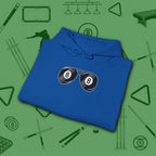 Smooth Shades Hoodie, in Royal color, billiards shirt, folded view
