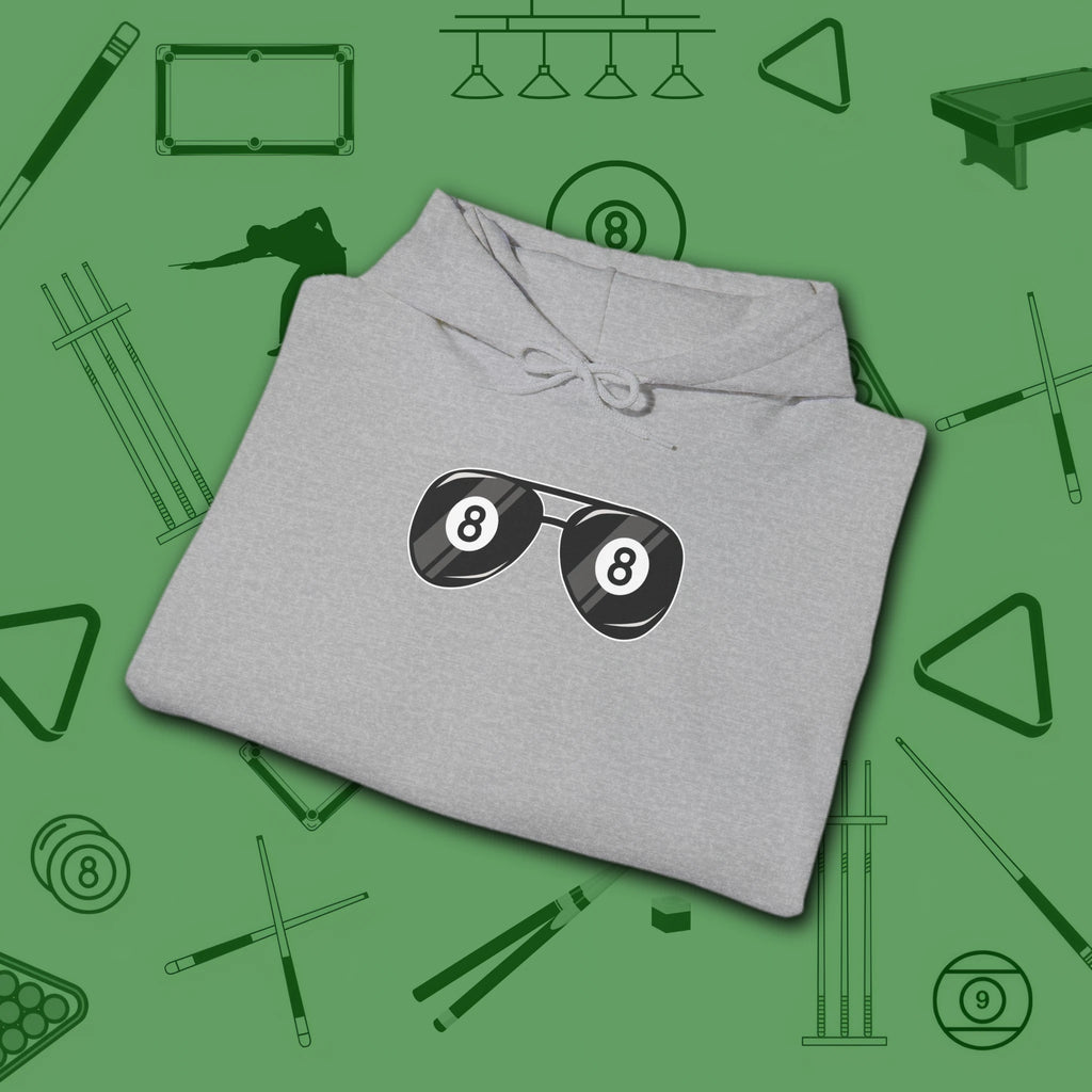 Smooth Shades Hoodie, in Sport Grey color, billiards shirt, folded view